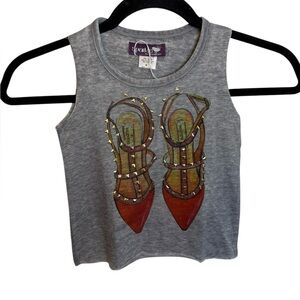Sparkle By Stoopher Girl’s Valentino Studded Graphic Tank